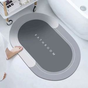 Alfombra de Baño Ovalada de Diatomita Reversible, Resistente a las Manchas, Antideslizante, Absorbente de Agua, para Uso Doméstico - Product Image 3