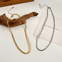 Collier en acier inoxydable plaqué or 18 carats, fil de soie fin multicouche, tendance, non décolorant, vente en gros