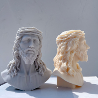 Moule en silicone pour statue de Jésus, sculpture de buste unique, moule à bougie en cire de soja, mythologie grecque, décoration intérieure