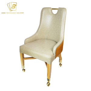 Silla holandesa de lujo de alta calidad, personalizada, de cuero de alta calidad + madera sólida, para juego de póker