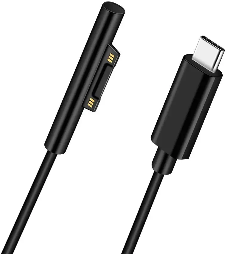 Surface Connect to Type-C Câble de charge USB C 20cm Court 15V 3A Type-C PD Cordon Compatible pour Micro pour Surface Pro 7/6/5/4/3