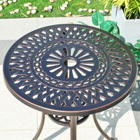 Table de repas d'extérieur en alliage d'aluminium moulé, étanche et résistante au soleil, pour balcons et jardins - Table de jardin décontractée pour l'extérieur