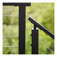 Garde-corps en acier inoxydable EKOO, résistant à la rouille, design américain, balustrades d'angle d'escalier montées sur le dessus, noir mat