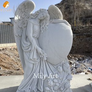 Monumento alto <span class=keywords><strong>de</strong></span> <span class=keywords><strong>mármol</strong></span> tallado a mano estatua <span class=keywords><strong>de</strong></span> Ángel <span class=keywords><strong>lápida</strong></span> conmemorativa a la venta - Product Image 3