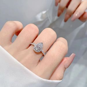 Bague Xinfly en platine Pt950 avec diamant de laboratoire en forme de poire de 0,50 ct ou 1 ct, prix d'usine, bijoux fins CVD - Product Image 3