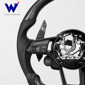 Volant sport à fond plat en fibre de carbone personnalisé, adapté aux modèles de course <span class=keywords><strong>Audi</strong></span> <span class=keywords><strong>RS</strong></span>, RS3, RS5, RS7, A3, A4, A5 - Product Image 6