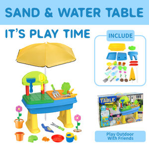 Table d'été 2 en 1 pour enfants, pour les activités de plage et de <span class=keywords><strong>sable</strong></span>, <span class=keywords><strong>bac</strong></span> à <span class=keywords><strong>sable</strong></span> en plastique avec parasol, table à <span class=keywords><strong>eau</strong></span> et à <span class=keywords><strong>sable</strong></span> - Product Image 4