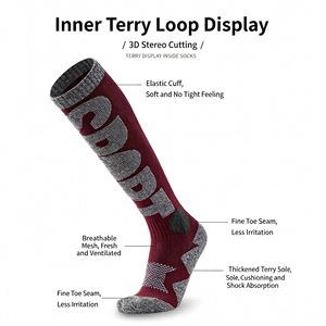 Winter Thermal Ski <b>Socks</b> Manufacturer <b>Moisture</b> Wicking Thickened Warm Outdoor Performance Hiking <b>Socks</b> - Product Image 2
