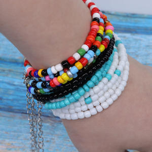 Nouveau <span class=keywords><strong>bracelet</strong></span> de cheville perlé fait à la main <span class=keywords><strong>Bracelet</strong></span> coloré réglable sur <span class=keywords><strong>pied</strong></span> bijoux à la mode pour femmes hommes cadeau perle pierre principale - Product Image 5