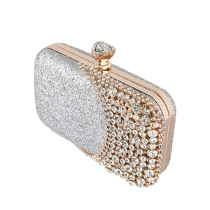New Arrival Luxury Lady <strong>Wedding</strong> Party Evening <strong>Bag</strong> High Quality Polyester with Diamond Decor Square Pattern <strong>for</strong> <strong>Bride</strong> - Product Image 6