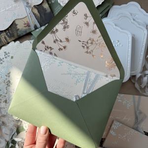 Tarjeta de Felicitación de Papel de Primera Calidad Personalizada, con Sobre, Impresión Tipográfica, Superficie en Relieve, Opción de Logotipo Personalizado - Product Image 3