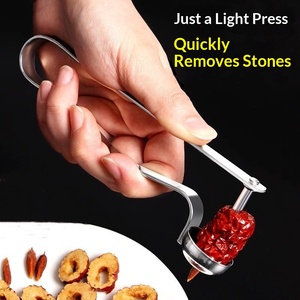 เครื่องมือแยกเมล็ดอินทผลัมแบบใช้มือ สีแดง ทำจากสแตนเลส ใช้ในครัวเรือน สำหรับแยกเมล็ด<span class=keywords><strong>พุทรา</strong></span> <span class=keywords><strong>ลูก</strong></span>แพร์ และอินทผลัม - Product Image 2