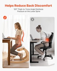 <span class=keywords><strong>Chaise</strong></span> ergonomique contemporaine à genouillères, structure en bois massif, hauteur réglable, coussins en mousse épaisse, sans accoudoirs, soulagement de la douleur, pour le <span class=keywords><strong>bureau</strong></span> - Product Image 5