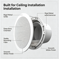 SIP743 Speaker Langit-langit Jaringan Speaker IP Tertanam Opsional Terminal Musik Latar Siaran Publik SIP743T SIP743V