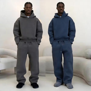 Survêtements de sport personnalisés, impression sérigraphique, streetwear, ensemble sweat à capuche et pantalon de jogging 100% coton - Product Image 3