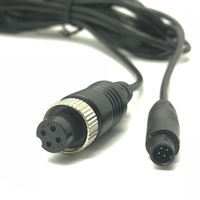 Câble Mini 4P mâle vers Aviation femelle M12 pour l'alimentation vidéo et l'audio des caméras de véhicule DVR mobile MDVR