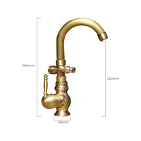 Robinet de jardin pivotant à 360° en laiton antique, monocommande, pour montage sur terrasse extérieure