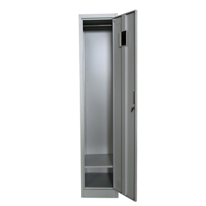 Key Lock Modern Bedroom Sports Gym <b>Single</b> One Door Clothes Storage Steel Locker Staff Metal <b>Wardrobe</b> 1 Hanger <b>Mirror</b> Iron - Product Image 2