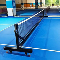 Red de Pickleball Portátil de 22 Pies con Estructura Plegable con Ruedas, Especificaciones Oficiales para Torneos, Impermeable, Resistente, de Tubo Galvanizado