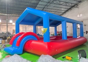 Grande <span class=keywords><strong>piscine</strong></span> gonflable familiale avec parois de sécurité élevées et couverture supérieure pour le plaisir aquatique estival et les fêtes dans la cour - Product Image 3