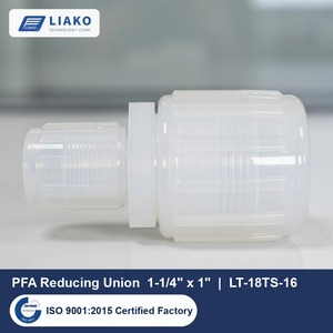 ข้อต่อ PFA แบบลดขนาด 1-1/4" x 1" สำหรับท่อขนาดเส้นผ่านศูนย์กลางภายนอกแบบเฟลร์ รุ่น LT-18TS-16 ทนทานต่อสารเคมีที่มีความบริสุทธิ์สูง - Product Image 1