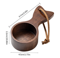 Cuillère à café expresso en bois de noyer Cuillère à mesurer pour accessoire de dosage pour thé Café Sucre