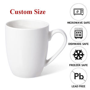 Usine en gros 11oz ventre café blanc tasse en céramique tasses en porcelaine avec n'importe quel logo personnalisé café tasse à thé Tase stocké - Product Image 4