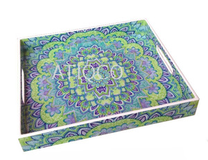 Plateau de service élégant en MDF de haute qualité, style Art Déco, avec un design unique en forme d'os, idéal pour les anniversaires, Noël et le Nouvel An chinois - Product Image 4
