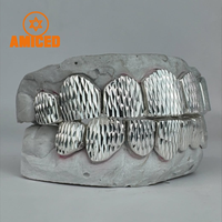 Hip Hop Personnaliser Top 8 Bottom 8 Permanent Cut Moissanite Pass Diamond Tester 925 Sterling Silver Grill