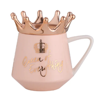 Nouvelle conception Tasse à café en porcelaine Couronne de la Régalité avec couvercle Logo personnalisé Cadeau pour maman