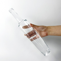 Élégant 375ml 700ml 750ml Super Flint Gum Vodka Whisky Liqueur Cylindrique Forme Longues Bouteilles en Verre avec Bouchon