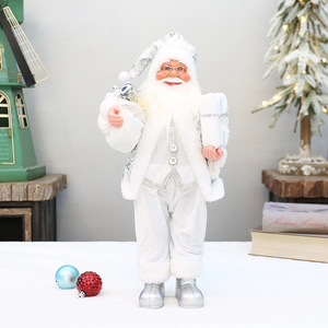 Christmas <b>Santa</b> Claus Figurine 18 Inch <b>Standing</b> Sitting For Display Eco Friendly Glossy Finish Living Room Decor - Product Image 4