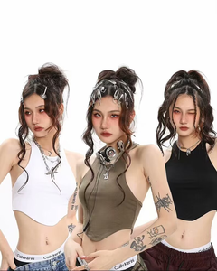 CNSHELL rifinito doppio strato flare forma inferiore curva Racer a forma di retro design classico Sport da palestra canotta da <span class=keywords><strong>donna</strong></span> - Product Image 4