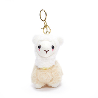 Llavero de peluche de alpaca pequeña, llavero de peluche de lama, muñeco adorable para coche, bolso o máquina de garras