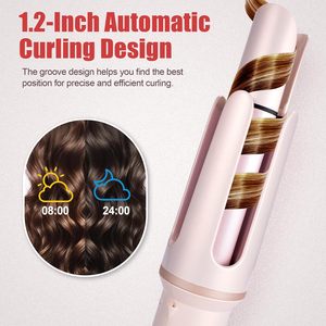 เครื่องม้วนผมไฟฟ้าแบบมืออาชีพ OEM หมุนได้ 360 องศา พร้อมหน้าจอ LED แสดงอุณหภูมิ ร้อนเร็ว พกพาสะดวก ใช้ในบ้านได้ ใช้เทคโนโลยี MCH - Product Image 3