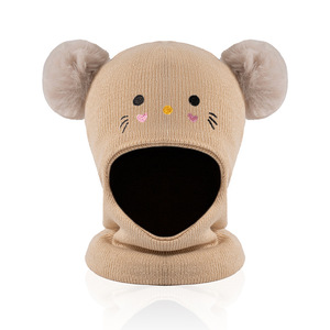 Chapeau bébé en <span class=keywords><strong>tricot</strong></span> chaud à motif de <span class=keywords><strong>chat</strong></span> brodé pour enfants, pour l'automne et l'hiver, bébés, enfants, enfants, mode chaude, <span class=keywords><strong>bonnet</strong></span> - Product Image 2