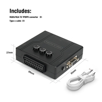 Convertisseur VGA vers YPBPR RGBS Bitfunx, SCART vers YPBPR YCBCR pour consoles de jeux rétro PS2 Nintendo 64 PS1 Dreamcast