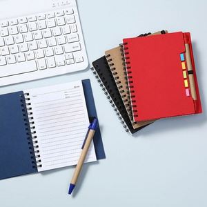 Custom Logo Spiral Notebook with Pen Holder, Kraft Paper Memo Pad and <b>Sticky</b> <b>Notes</b> Set for Trade Show Promotional Gifts - Product Image 2