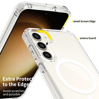 Coque magnétique transparente anti-jaunissement antichoc pour Samsung Galaxy S23 Plus, compatible avec Samsung Galaxy S23 S23 Plus