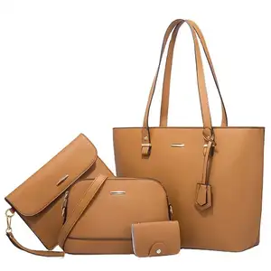 PU Leather Tote Designer Handbags Ladies Luxury Shoulder Tote Bag with Purse Handbag Three-piece Set for Women