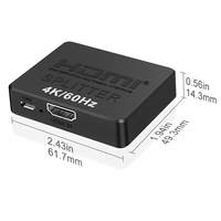 Répartiteur HDTV 4K 60Hz haute définition 1 entrée 2 sorties (1x2) avec double écran miroir, alimentation USB, matériau ABS pour PS5 Xbox