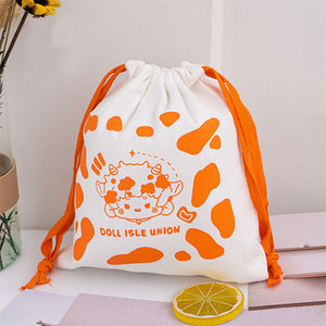 <b>Personalized</b> Nature Cotton Kids Clothing Pouch Packaging Canvas Cotton <b>Bags</b> With Custom Printed Logo - Product Image 4