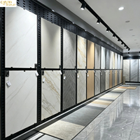 Présentoir mural réglable pour échantillons de carreaux de céramique, marbre, granit, quartz et pierre, avec panneau perforé pour salle d'exposition
