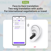 Casque de jeu sans fil HTC NE20 AI True Wireless, traduction de 165 langues, BT6.0, écran LCD, qualité sonore HD, écouteurs élégants, réduction du bruit