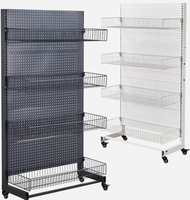 Rayonnage de gondole à panneau arrière perforé réglable Étagères de supermarché Présentoirs en métal Étagère commerciale Wisda