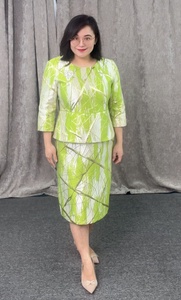 Traje de Vestir de Diseño Verde de Lujo, Personalizado, Talla Grande, Ropa de Mujer, Vestido de Iglesia, Evento, Fiesta - Product Image 5