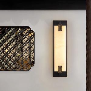 Lámpara de Pared Exterior Impermeable de Estilo Chino Moderno, Totalmente de Cobre y Mármol, para Puerta de Villa, Pared Exterior, Iluminación de Pasillo - Product Image 2