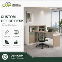 Bureau de travail moderne en bois avec tiroirs rotatifs - Bureau sur pied pour usage commercial