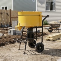 Meilleur prix JQG80 800W Bétonnière électrique portable à 2 roues avec pompe, couple élevé, faible investissement pour la construction