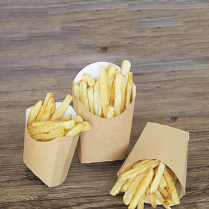 Boîtes d'emballage alimentaire en carton ivoire pliables, imperméables, portables, biodégradables, tendance, pour frites chaudes en gros - Product Image 2